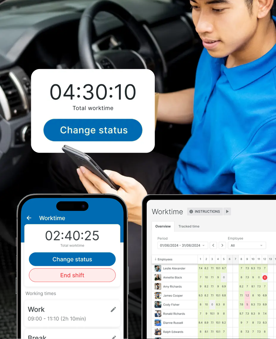 Aperçu des heures travaillées par collaborateur sur la plateforme AllConnects
